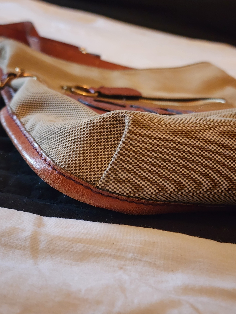 Chloe Beige Canvas and Brown Leather Crossbody Bag - Picture 3 of 13